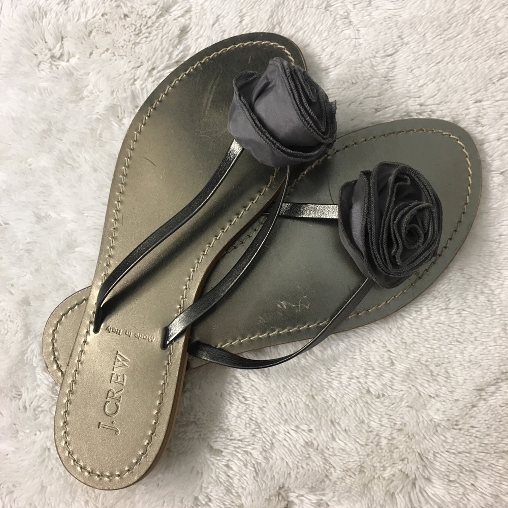 J. Crew flower flip flop sandals